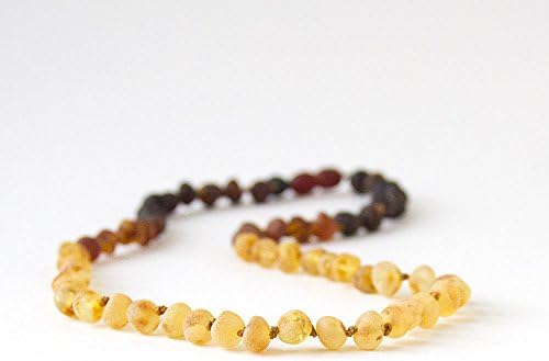 Hippie Hoopla Raw Baltic Amber 16" CHOKER Necklace for Adults - Dark Ombre