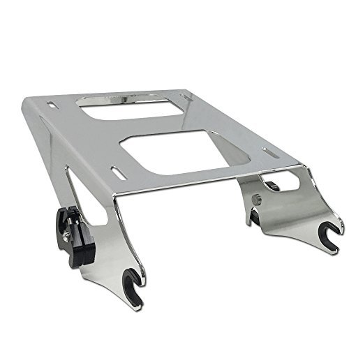 TJMOTO Chrome Detachable 2 Two Up Tour Pak Pack Mounting Luggage Rack For Harley Touring Road King Street Glide Road Glide 2014-2016
