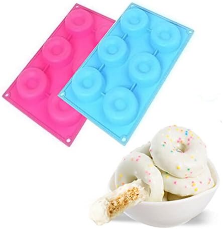 Doughnut Mould Donut Bundt Ring Cake 6 Cave Silicone Molds Pan Tray Freezer Saf. Easy To Use And Clean Suibable For Cake,cookie,chocolat,jelly,dessert,soap Etc