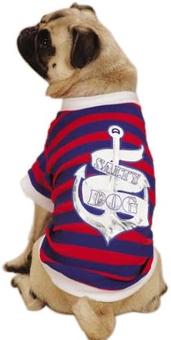 East Side Collection Polyester/Cotton Paws on Deck Salty Dog Tee, XX-Small, Red