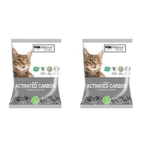 PetCrux™ Exclusive Scoopable Activated Carbon Cat Litter, 5Kg (Activated Carbon – Pack of 2 (Total 10 kg))