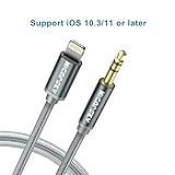 Micarsky Lightning to AUX Cord, Lightning to 3.5mm AUX Car Stereo Headphone Jack Adapter Compatible iPhone X/8/8 Plus/7/7 Plus (Support iOS 11.3+)