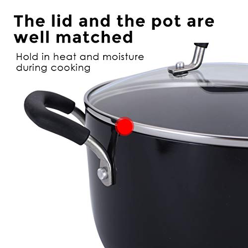 Momscook Stockpot 5Quart Covered Dutch Oven, Classic Brights Hard