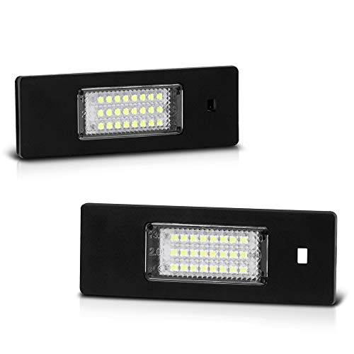 VIPMOTOZ Full LED License Plate Light Lamp Assembly Replacement For BMW 6-Series Z4 i3 X2 & Mini Cooper Clubman Countryman Paceman - 6000K Diamond White, 2-Pieces
