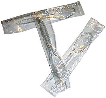 Pack of 250Â Transparent cm 13Â Individually Wrapped Palette for Caffe 'Ice Cream and Yoghurt Spoons Wrapped Plastic Spoon
