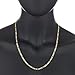 The Bling Factory 4mm 14k Yellow Gold Plated Flat Figaro Chain Necklace, 22 inches