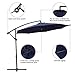 Patio Umbrella 10 ft Cantilever Offset Umbrella Outdoor Market Hanging Umbrellas Garden Umbrella & Crank with Cross Base, 8 Ribs (Navy Blue)