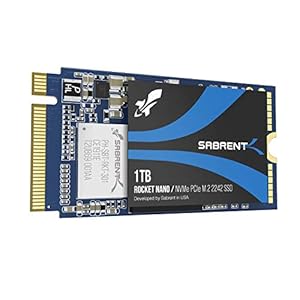 SABRENT 1TB Rocket NVMe PCIe M.2 2242 DRAM-less Low Power Interne Hoogwaardige SSD (SB-1342-1TB)