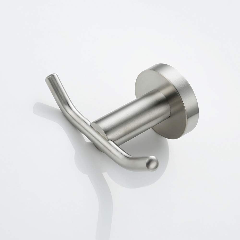 DESFAU Double Robe Hook, 304 Stainless Steel Coat and Towel Hooks for Bathroom Wall Mounted, Brushed Nickel: Home & Kitchen