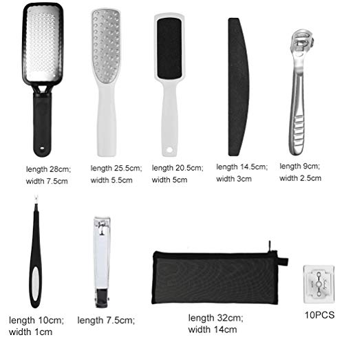 Professional 9 in 1 Pedicure Kit Foot File Set Callus Remover Kit Foot Rasp for Removing Hard Skins and Cracked Skin Corns, Suitable for Women&Men - Thumbnail 6
