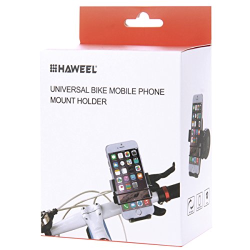 Bicycle Phone Mount, HAWEEL Slide-Proof Potable Bike Phone Mount with Universal Cradle for iPhone Samsung HTC Smartphones GPS and Other Compatible Devices.