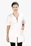 Ladybird Line Professional Stylist White Zipper Jacket Lightweight Ideal of Nail Techs , Esthetician