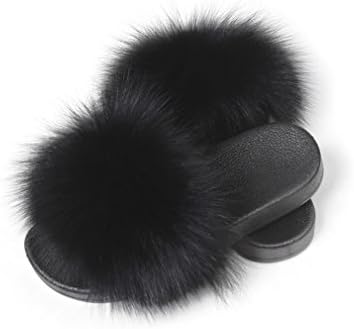 black fluffy fur slides