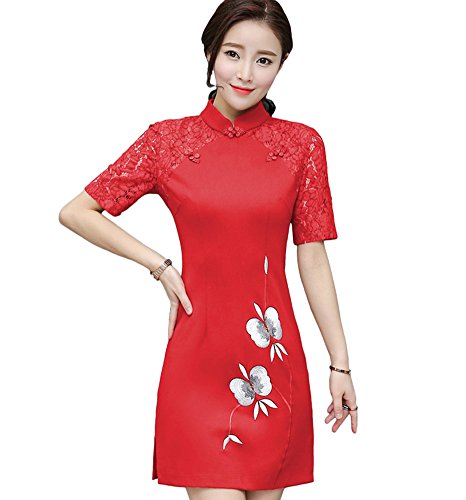 open lace back dress Amazon.com: HEARTTOUCH Women's Jacquard Qipao Elegant Chinese Cheongsam  Frog Buttons Midi Cocktail Party Dress for Wedding Opera S-2XL (Dark  Blue,S,Small) : Clothing, Shoes & Jewelry main image 1