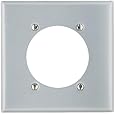 Leviton 4934 2-Gang Flush Mount 2.15 Inch Dia. Device Receptacle Wallplate, Standard Size, Steel, Device Mount, Aluminum