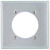 Leviton 4934 2-Gang Flush Mount 2.15 Inch Dia. Device Receptacle Wallplate, Standard Size, Steel Plate w/ Aluminum Finish