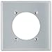 Leviton 4934 2-Gang Flush Mount 2.15 Inch Dia. Device Receptacle Wallplate, Standard Size, Steel Plate w/ Aluminum Finish primary