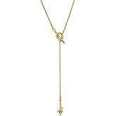APMUTSS Lariat Necklaces for Women, Dainty Minimalist Knotted Rope Design Pendant Long Y Necklaces 18k Gold Plated Trendy Chain Jewelry