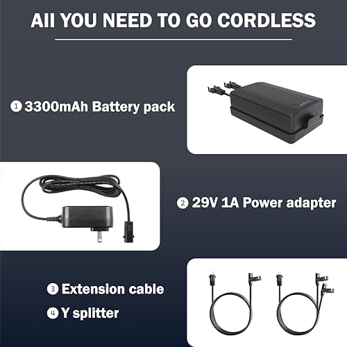 MineCtrl Universal Battery Pack for Reclining Furniture, GreenPower 3300mAh Wireless Rechargeable Battery Pack for Power Recliner, Power Sofa, Sectional, and Lift Chair