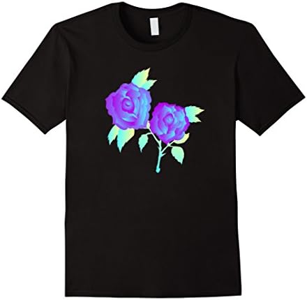 Mens Roses Vaporwave Shirt 80's Large Black