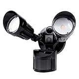 Hyperikon LED Security Light with Motion Sensor, 20W (100 Watt), Outdoor Flood Light Dusk to Dawn, 5000K, Black, IP65