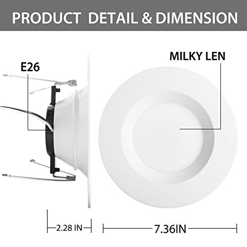 Bbounder (12 Pack) 5/6 inch LED Dimmable Recessed Lighting, Retrofit Downlight with Smooth Trim, 5000K Daylight, 12W=100W, 1000LM, Simple Retrofit Installation, IC Rated No Flicker, Energy Star & ETL