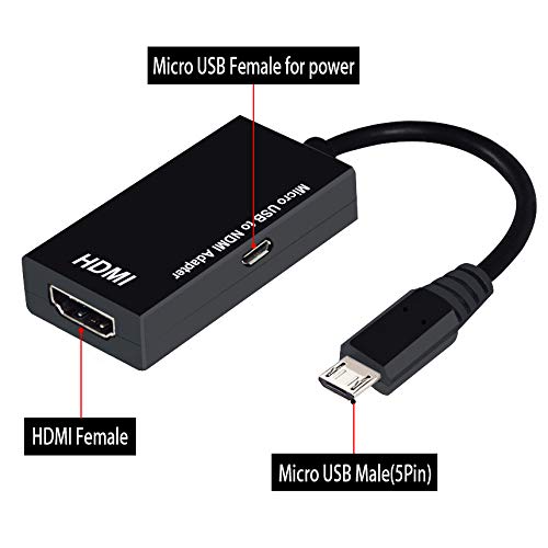 Micro USB to HDMI,ZAMO 5 Pin to 11 Pin Converter Compatible Android Smart Phones and Tablets,Support 1080P High Definition Resolution