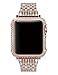 Callancity Bling Crystal Metal Case Compatible for Apple Watch Series 1 2 3 Diamond Protective Cover Bumper for iWatch