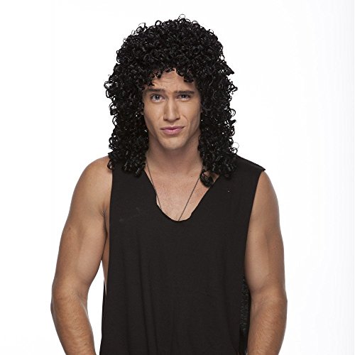 Rock And Roll Costumes For Men - Curly Black Hair Wig Howard Stern