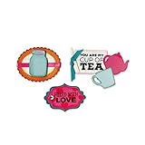 Sizzix Framelits Jar & Teapot Sentiments 8 Die Set with Stamps by Lori Whitlock