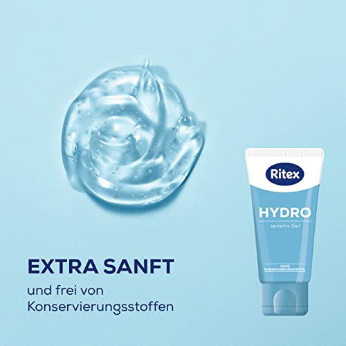 Ritex Hydro Sensitive Gel - Water-Based Lubricant Natural 2 x 50 ml, Massage & Lubricant Free from Preservatives, Fragrances and Dyes - Suitable for Condoms, Dermatologically Tested, Made in Germany