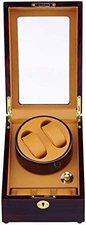 MIRANQAN Luxury Automatic Display Box Case 8+9 Watch Winder - 4 Mode Timer Function 100% Handmade [Wood shell + Leather Pillow + Piano Paint + Tempered Glass +Lock & Key ], 24