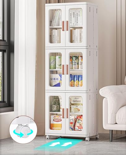 Double Layer Foldable Storage Box, Extra Large Dual Opening Storage Organizer, Stackable Bins with Lids & Wheels, Clothes Snacks Toys & Books, Collapsible Container for Home Office Outdoor Car (3Pcs)