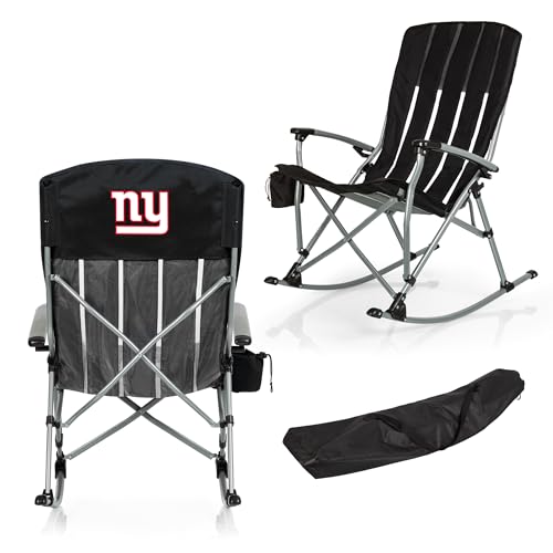 Picnic TIME NFL New York Giants Outdoor Rocking Camp Chair, XL Heavy Duty Campi…