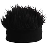 Mens Novelty Hair Hats Spiked Funny Wig Hat Wig Peaked Baseball Hat for Men Women Beanie Hats