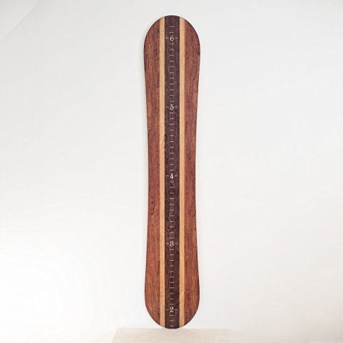 Growth Chart Art | Wooden Snowboard Height Chart for Kids, Boys, Girls for Measuring Height of Kids, Nursery Wall Decor | Baby Snowboard | Traditional Wood
