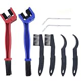 YAETEK 8 Pcs Motorcycle Bike Chain Gears Cleaning Brushes, with 2 Chain Gear Cleaner,2 Pry Bar,Multi-Purpose Maintenance Cleaner Tools Accessories