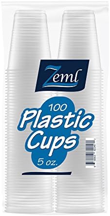 Zeml Disposable Clear Plastic Cups (5 oz. - 100 count)
