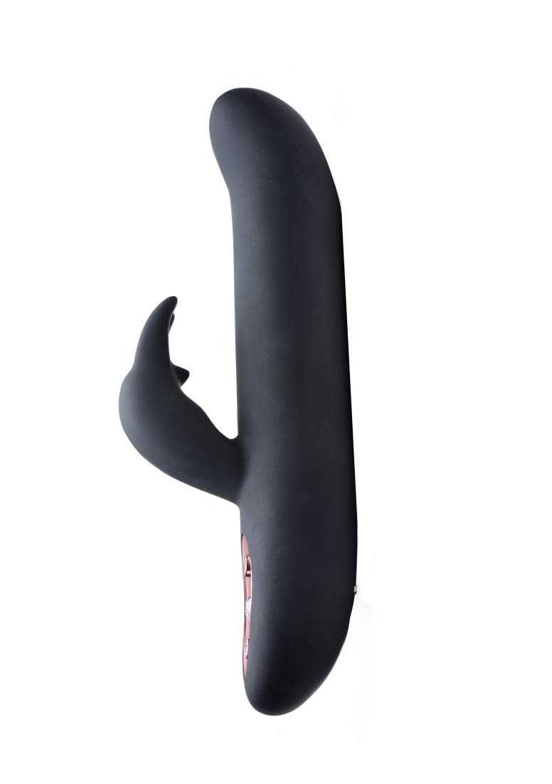 XR Brands Royal Rabbits Bling Bunny 10X Flexing Rabbit Vibrator, Black