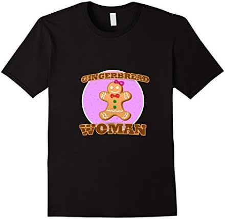 Mens Gingerbread Woman Christmas Costume T Shirt Xmas Gift Medium Black