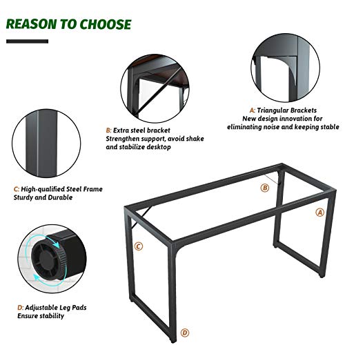 Foxemart Computer Desk 47” Modern Sturdy Office Desk PC Laptop Notebook Study Writing Table for Home Office Workstation… - Image 2