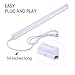 Monios-L Linkable LED Under Cabinet & Closet LED T5 Light Bar, 2FT, 9W 800 Lumens, 4000K Daylight White, Plug and Play, 3 Pack
