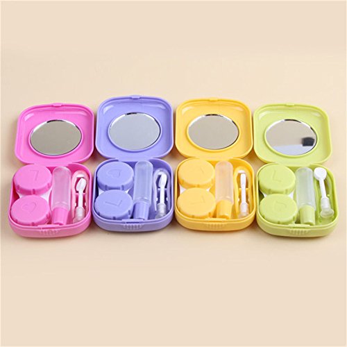 Eshylala Cute Pocket Mini Contact Lens Case Box Travel Kit Easy Carry Mirror Container Holder - Thumbnail 3