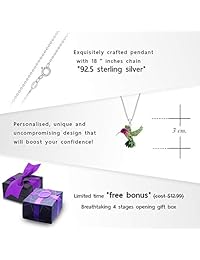 Colorful Crystal Flying Hummingbird colgante collar nunca Rust 925 plata esterlina naturales y hipoalergénico cadena con impresionante Caja de Regalo gratuito para un momento especial de amor por Bling Bijoux