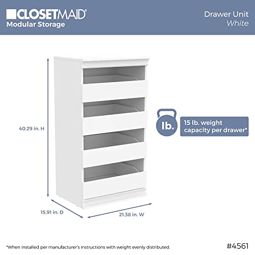 ClosetMaid Modular Storage Unit with 4 Drawers, Wood Closet Organizer