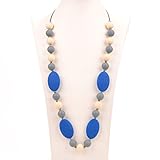 Silicone Teething Necklace - 12 Color Choices - Baby Safe For Mom To Wear - BPA-Free Beads To Chew - Stylish & Natural
