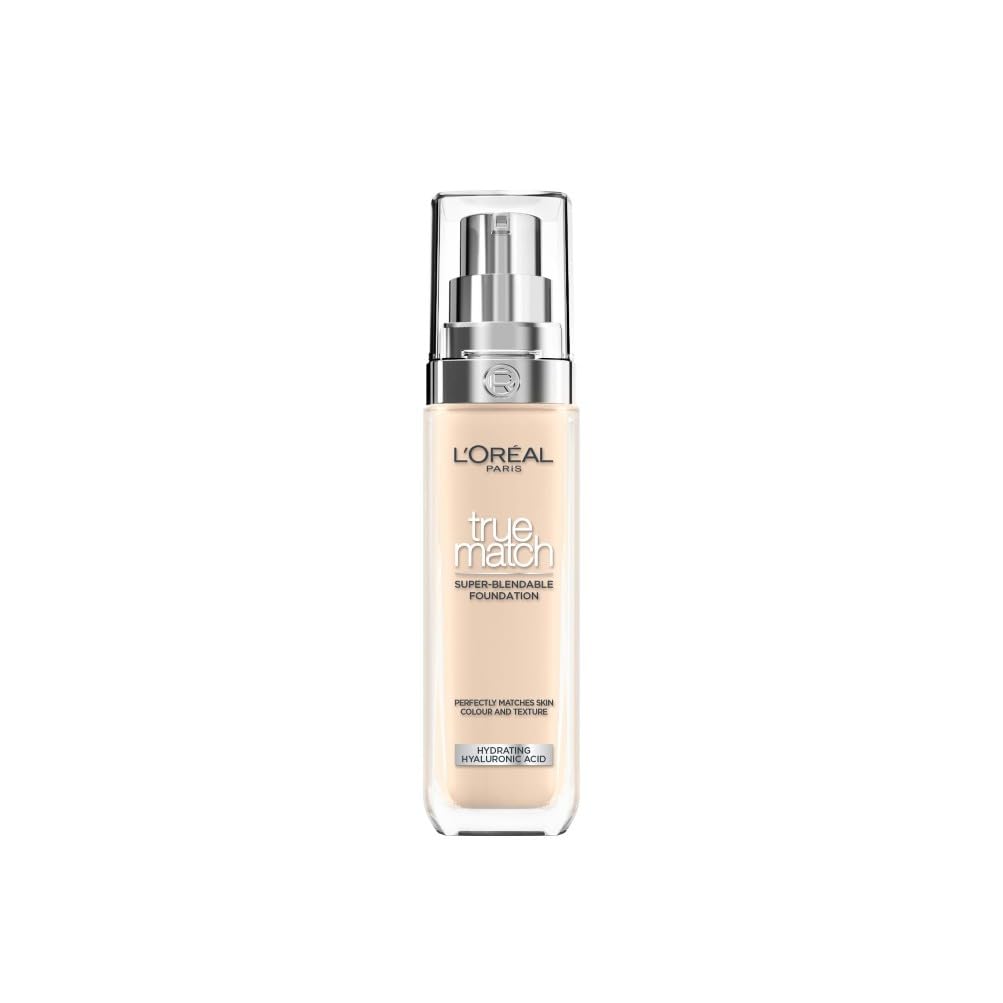 L'Oreal Paris Foundation True Match Liquid Foundation 1N with Hyaluronic Acid & SPF 16 30ml