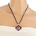 Chuvora Hand Blown Venetian Murano Glass Pink Hibiscus Orchid Flower Pendant Necklace, 17-19 inches