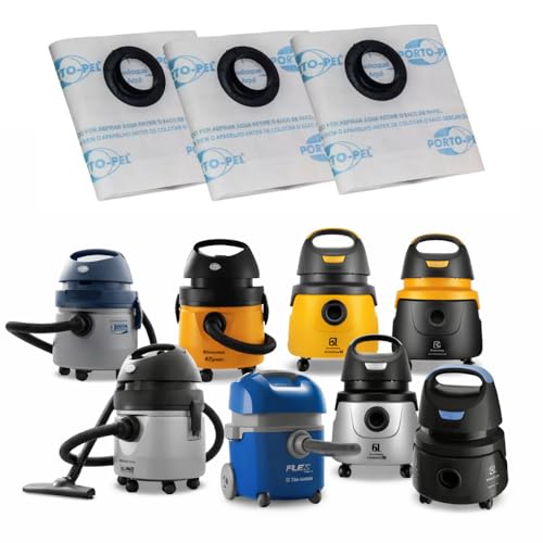 Kit 9 Sacos Descartáveis Aspirador de Pó Filtros Compatível Eletrolux A10N1 AWD01 A10T A10 Clean Car A13 AQP 10 20 Flex 1400 Flex Green Acqua Power 1400S GT 2000 GT 3000 GT 20N GT 200 Hidrovac