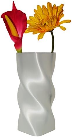 MagnOpus Unique Designer Twisted Plastic Flower Vase Showpiece Gift (Pearl White)